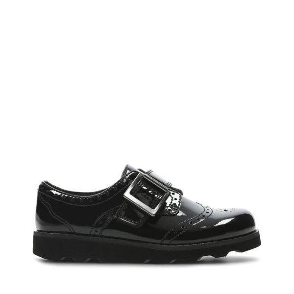 Clarks Girls Crown Pride School Shoes Black | CA-9671583